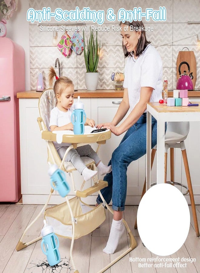 VANPET Baby Bottle Handles for Avent Natural, Easy-Grip Transitional Sippy Cup Handles, Compatible with Philips Avent Natural Baby Bottle 9 oz, BPA Free (White+Blue+Green（Sleeves）) - Image 5